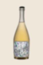 Bottle of organic Greek wines with an illustrated label