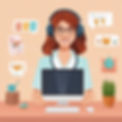 create an image that represents customer support and match the style of other wix images o