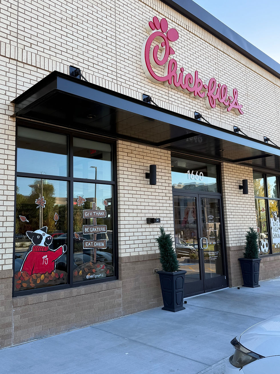 Fall windows at Chick-Fil-A