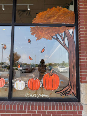 Bru Coffee House Fall Window Art