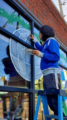 Disco Ball Holiday WIndow Art