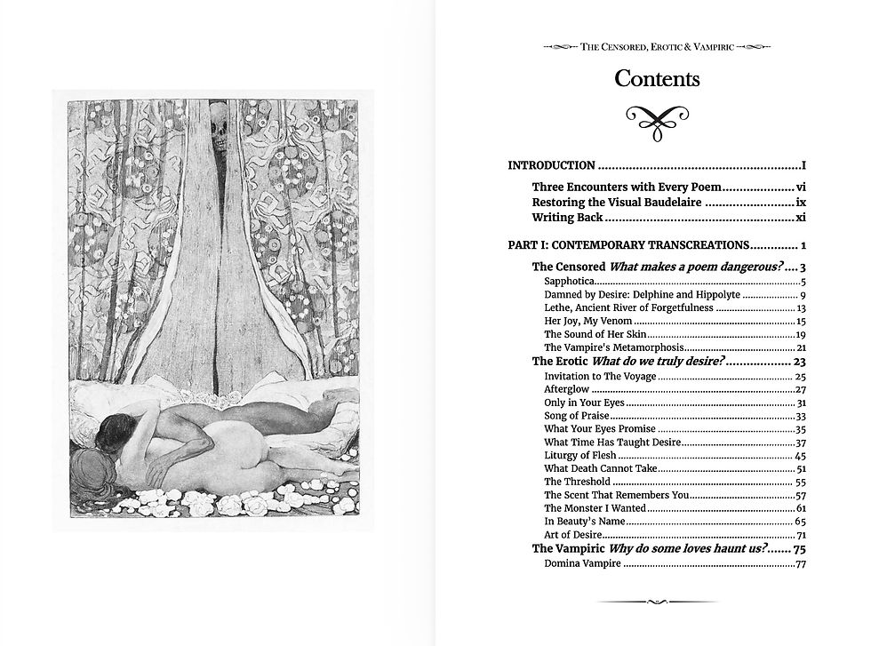Thumbnail: Charles Baudelaire Banned Poetry, The Censored, Erotic Vampiric Illustrated Edition by Dante Remy