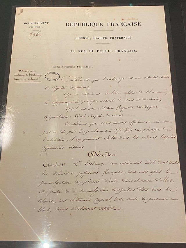 Décret 27 avril 1848, exposition 'Oser la Liberté' au Panthéon