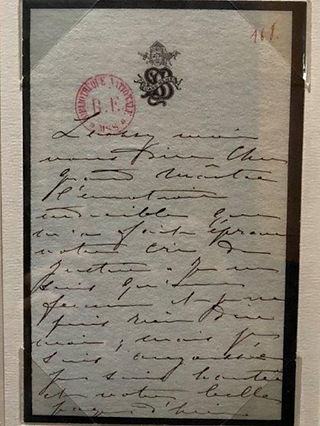 Petit Palais Sarah Bernhardt Lettre de soutien à Emile Zola