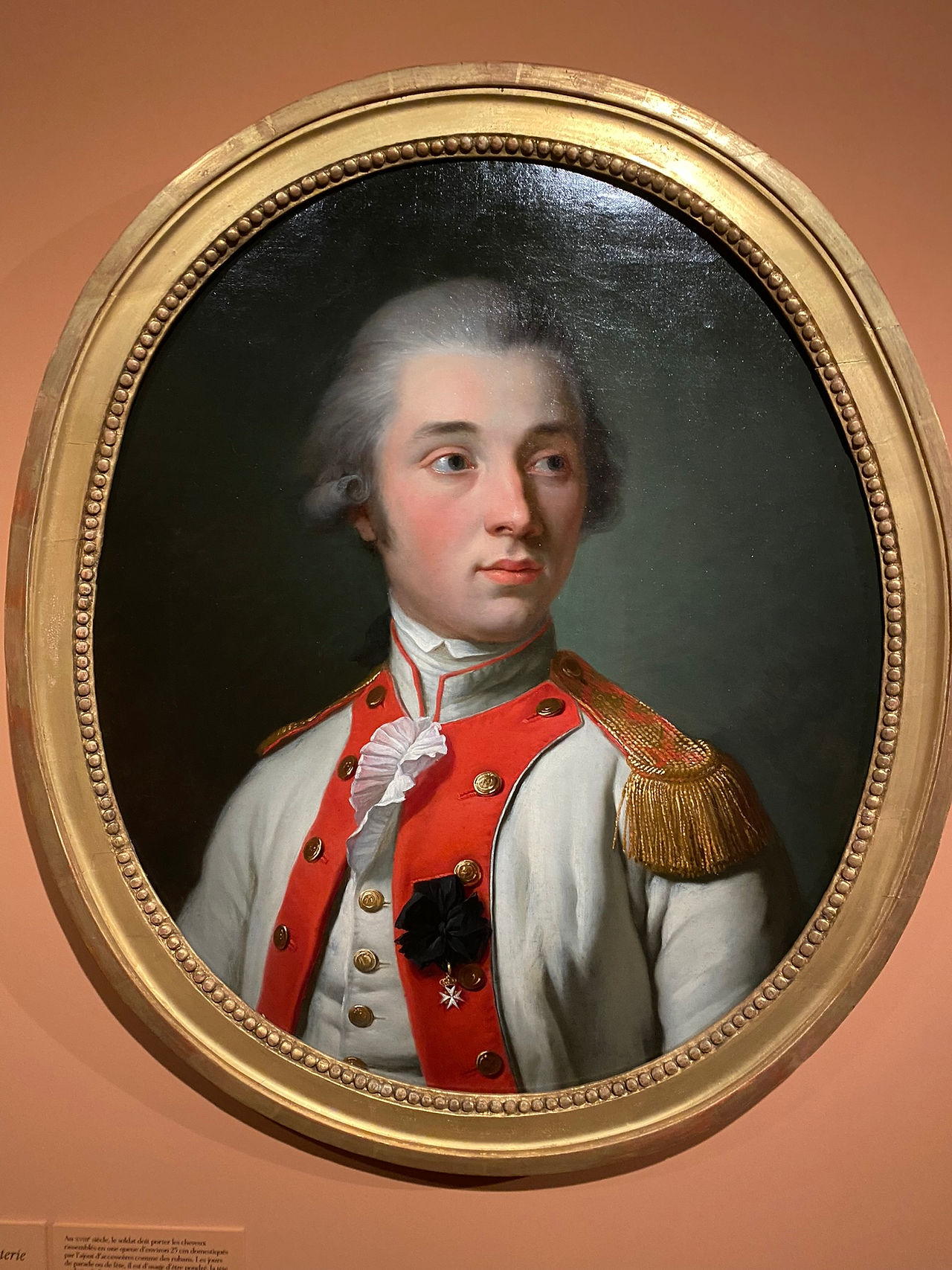 Lieutenant du régiment d'infanterie de Monsieur dans l'uniforme de 1779 - "Des Cheveux et des Poils" au MAD Parisvers 1799