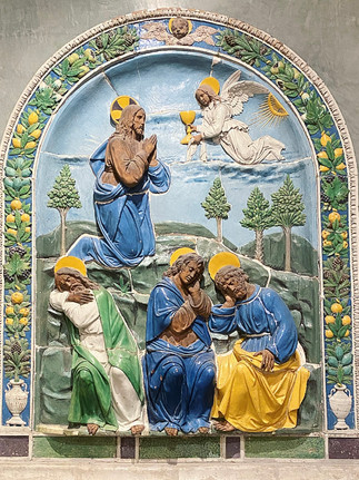 Le Christ au mont des Oliviers, par Luca Della Robbia le Jeune