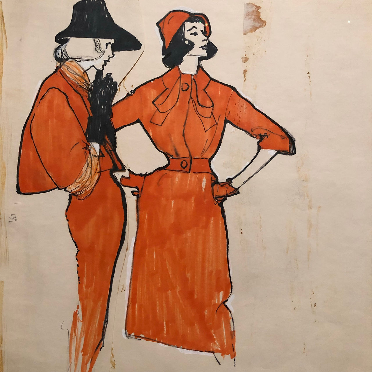 Vogue Paris mars 1957 illustration par René Gruau