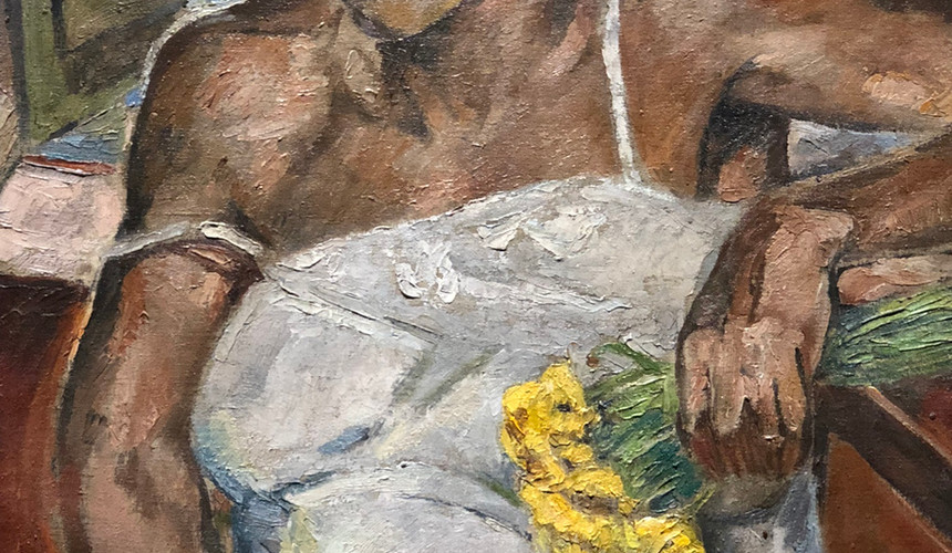 Femme noire avec fleurs jaunes, Mela Muter