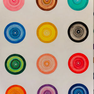 Vibrant Concentric Circle Paintings