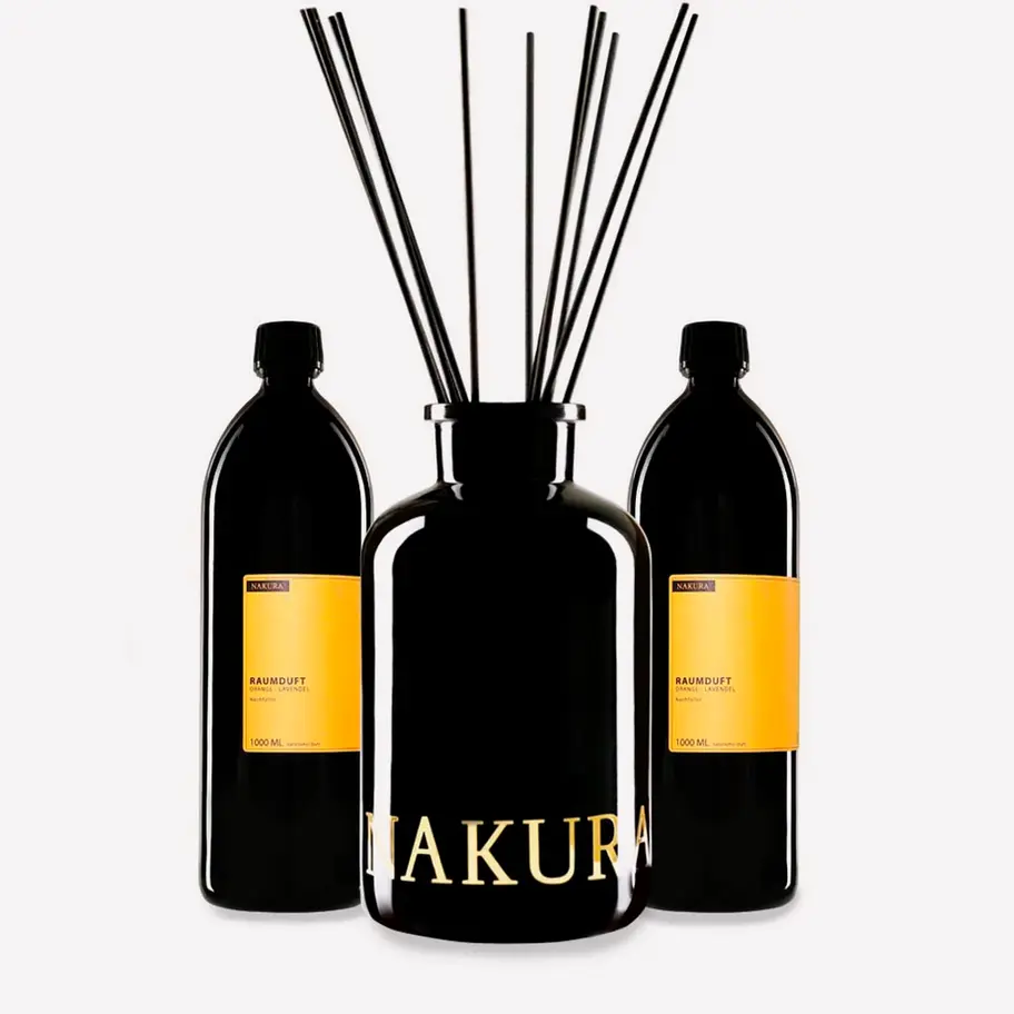 Luxus Duftdiffuser 2000ml Orange-Lavendel von NAKURA, ideal für große Räume, kombiniert fruchtige Frische von Orange und beru