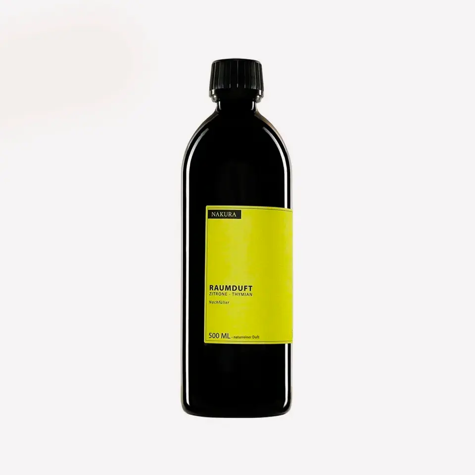 NAKURA Nachfüller / Refill 500ml Zitrone-Thymian, naturreine ätherische Öle, erfrischender Zitrusduft kombiniert mit würzigem