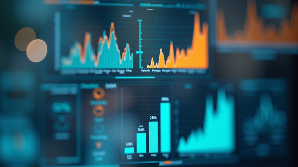 Eye-level view of a digital dashboard displaying ESG data metrics