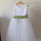 Thumbnail: Pearl tulle, Scoop back flower girl dress