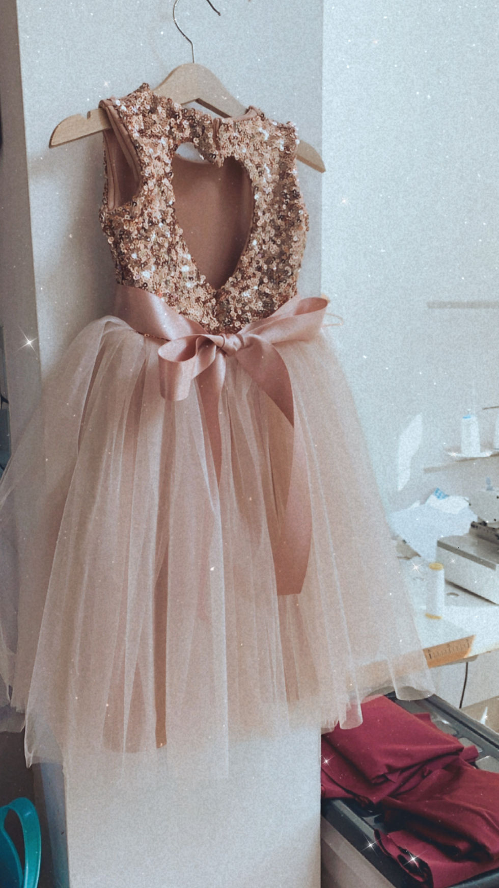 Thumbnail: Rose gold sequin tutu dress