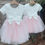 Thumbnail: A handmade white ivory velvet top with cap sleeves and a large velvet bow tutu dress. It features a soft pink tulle skirt that falls to the knee the perfect flower girl or birthday dress