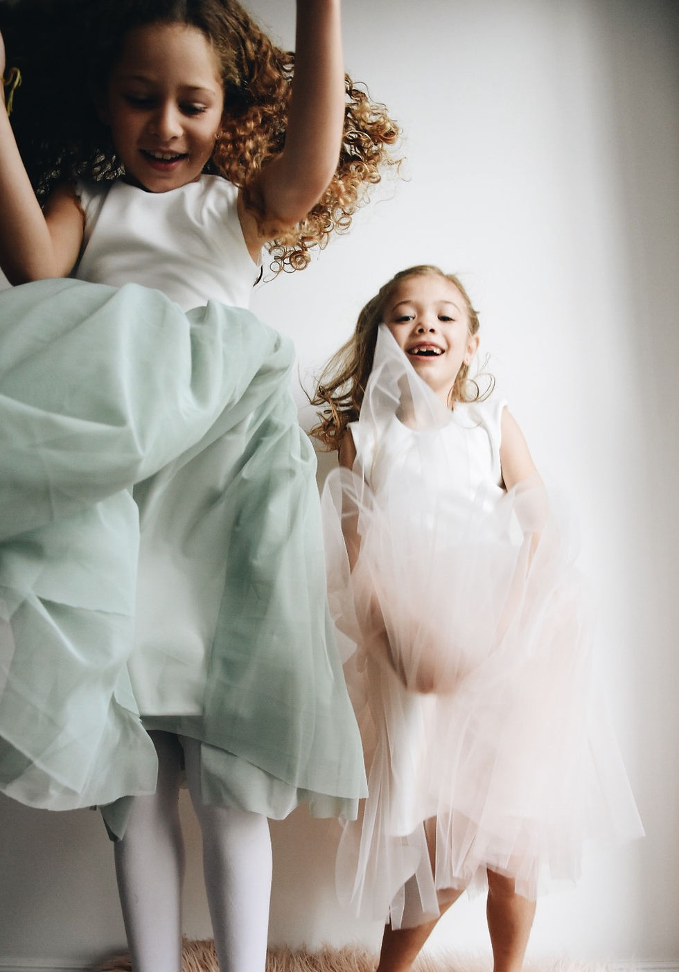 Thumbnail: Handmade ivory white top & sage blush tulle sparkly tutu dress. The flower girl dress features an ivory white  top and a soft sage blush tulle skirt that falls ankle length.
The perfect flower girl dress, christening dress, holy communion dress first birthday dress