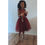 Thumbnail: Wine sequin tulle dress