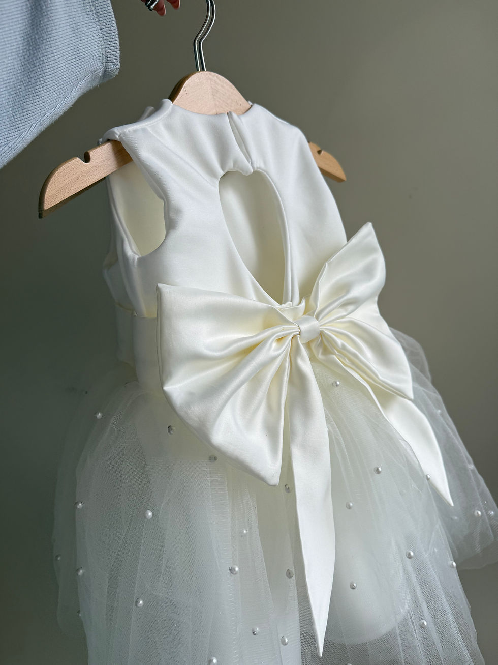 Thumbnail: Pearl tulle Flower Girl Christening dress