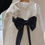 Thumbnail: Long sleeve Navy Blue sparkly ankle tulle flower girl dress