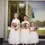 Thumbnail: A handmade white ankle length sparkly tulle flower girl dress