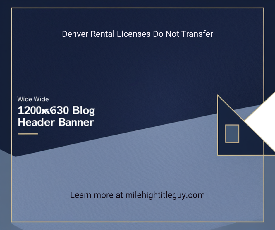 Denver Rental Licenses Do Not Transfer: What Agents Must Tell Investor Buyers in 2026