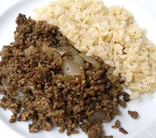 Receita: carne moída refolgada.