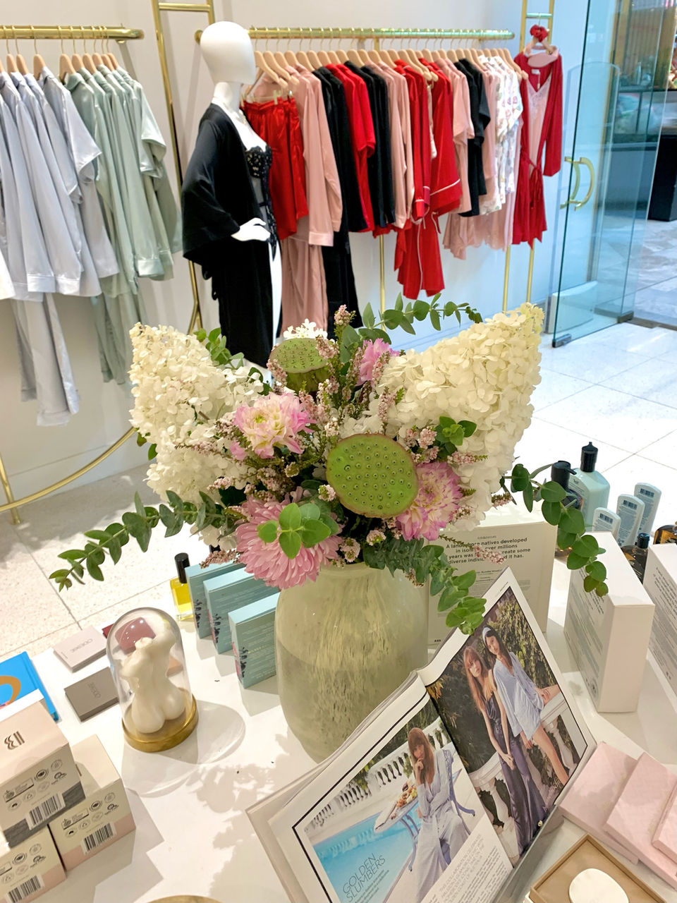 Corporate subscription flower delivery for Homebodii retail store at Westfield Chermside by best corporate florist Iris and Elle