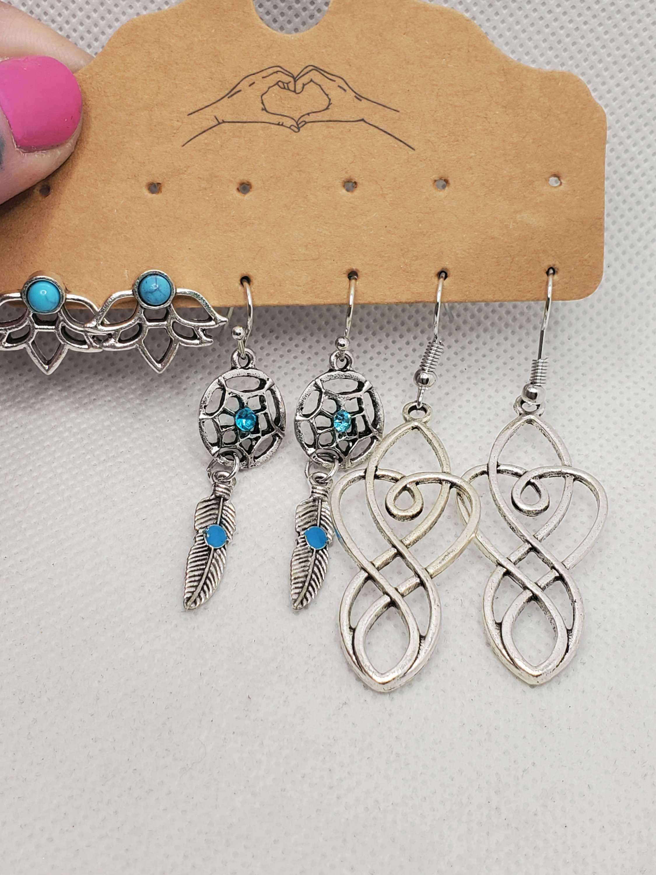 3 pair boho earrings