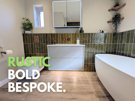 Rustic, bold, bespoke bathroom.