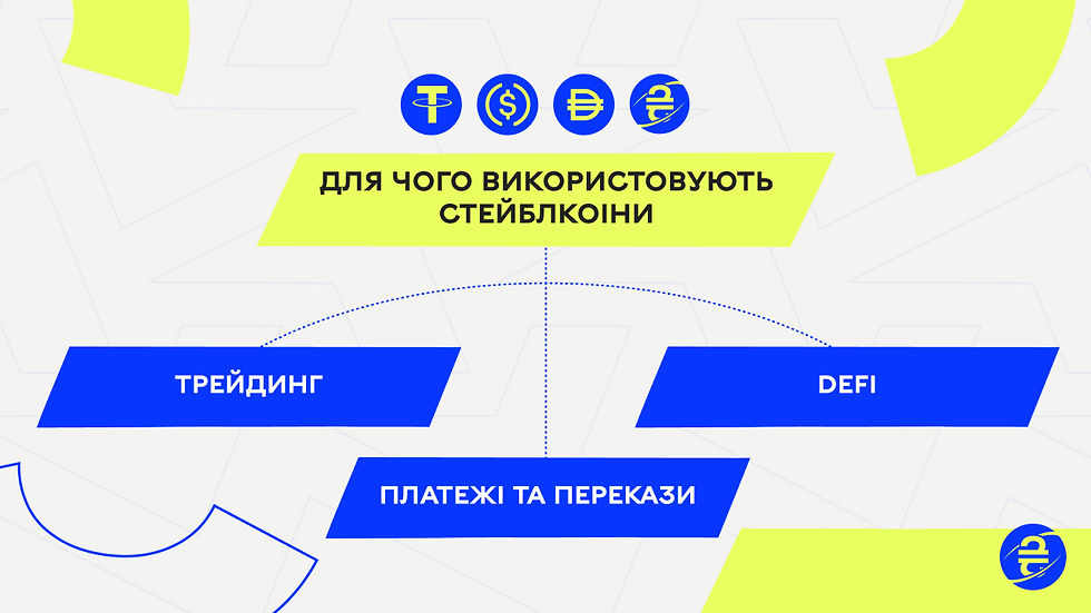 Для чого використовують стейблкоїни: трейдинг, DeFi, платежі та перекази