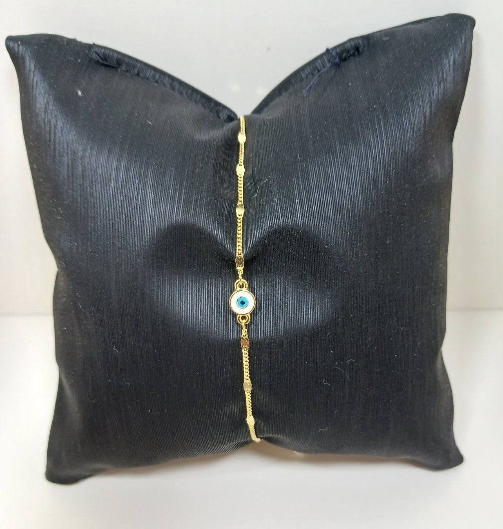 Διπλό μάτι λευκό - τυρκουάζ