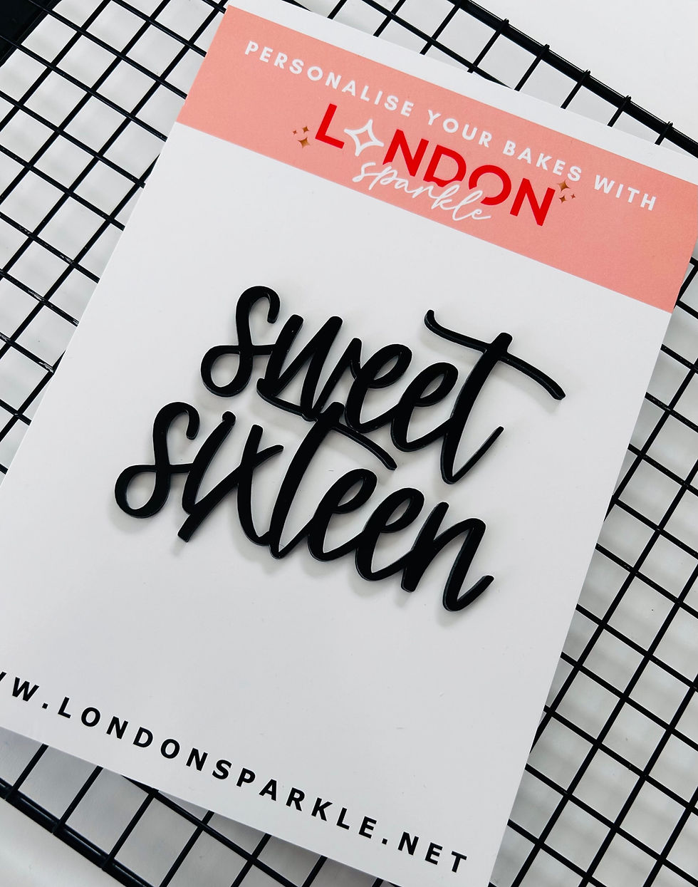 Thumbnail: Acrylic cake charm | sweet sixteen acrylic charm | personalised charm | birthday
