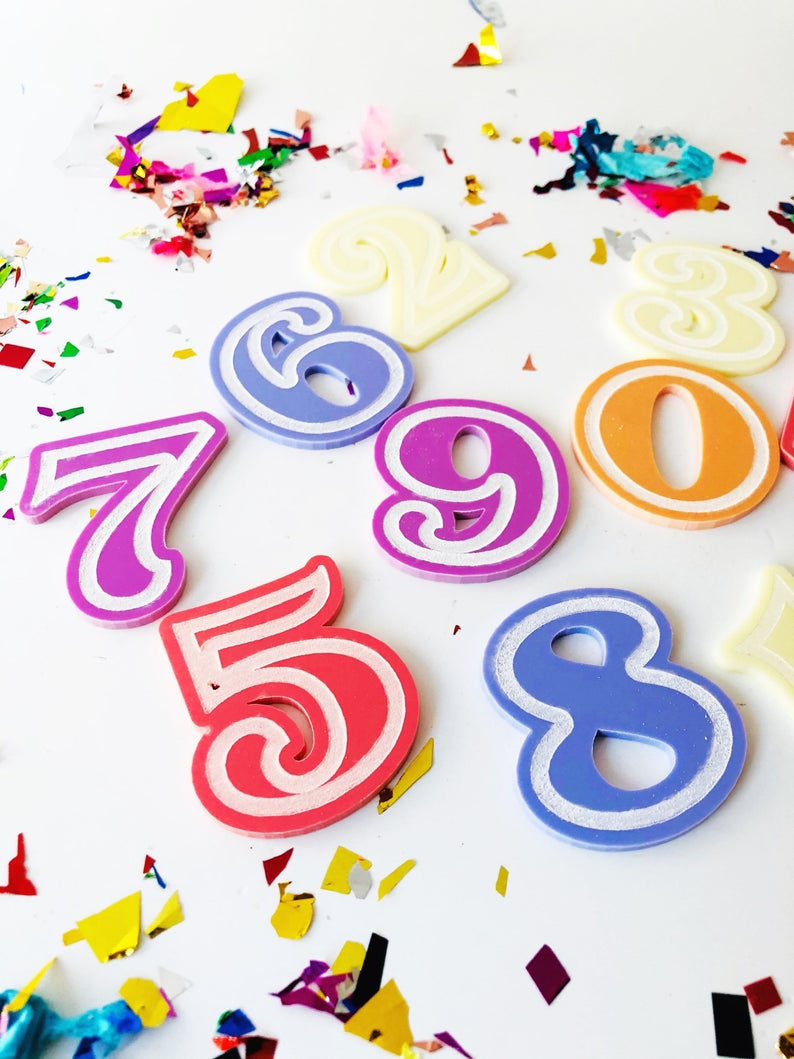 Thumbnail: Pastel Acrylic Number Cake Charms