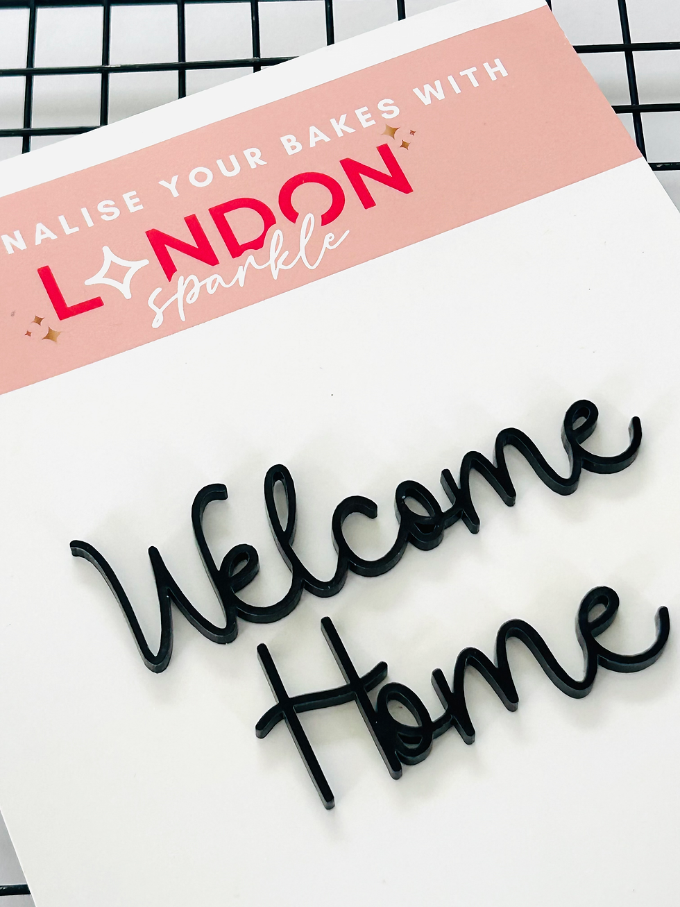 Thumbnail: Welcome home Acrylic Cake Charm | birthday charm | Cake charm | Cake decoration