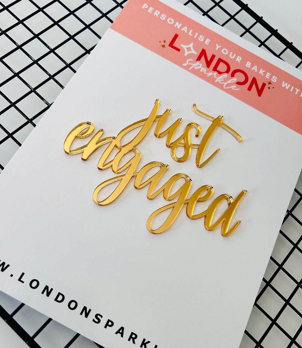 Thumbnail: Acrylic cake charm | just engaged acrylic charm |personalised charm | engagement