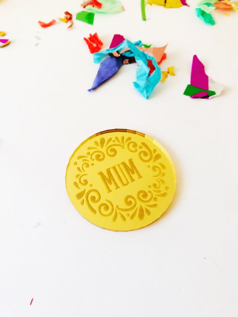 Thumbnail: Mum Gold Mirror Acrylic Cake Charm