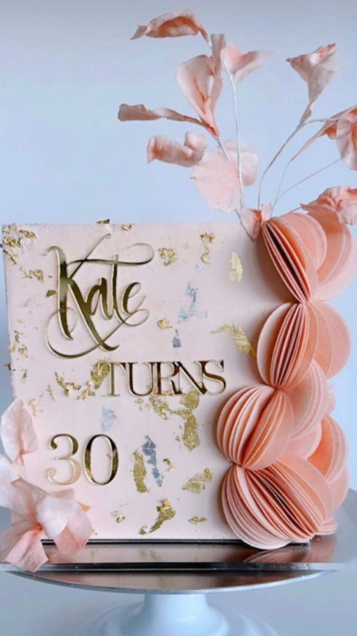 Name ,Age Gold Mirror Acrylic Birthday