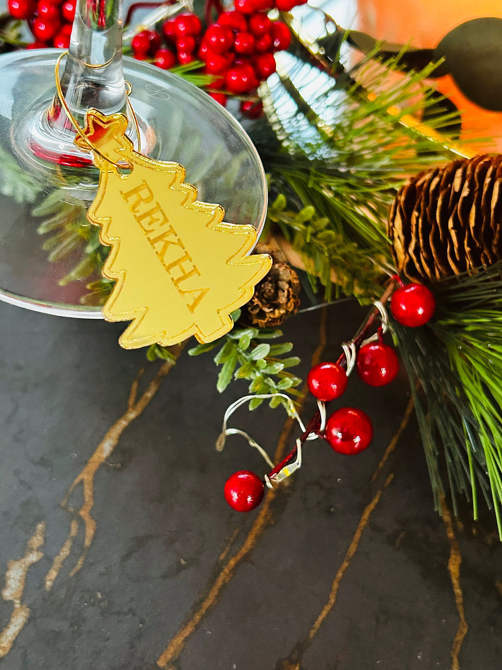 Thumbnail: Christmas drink tags, personalised drink tag, engraved tag, wedding favours, Chr