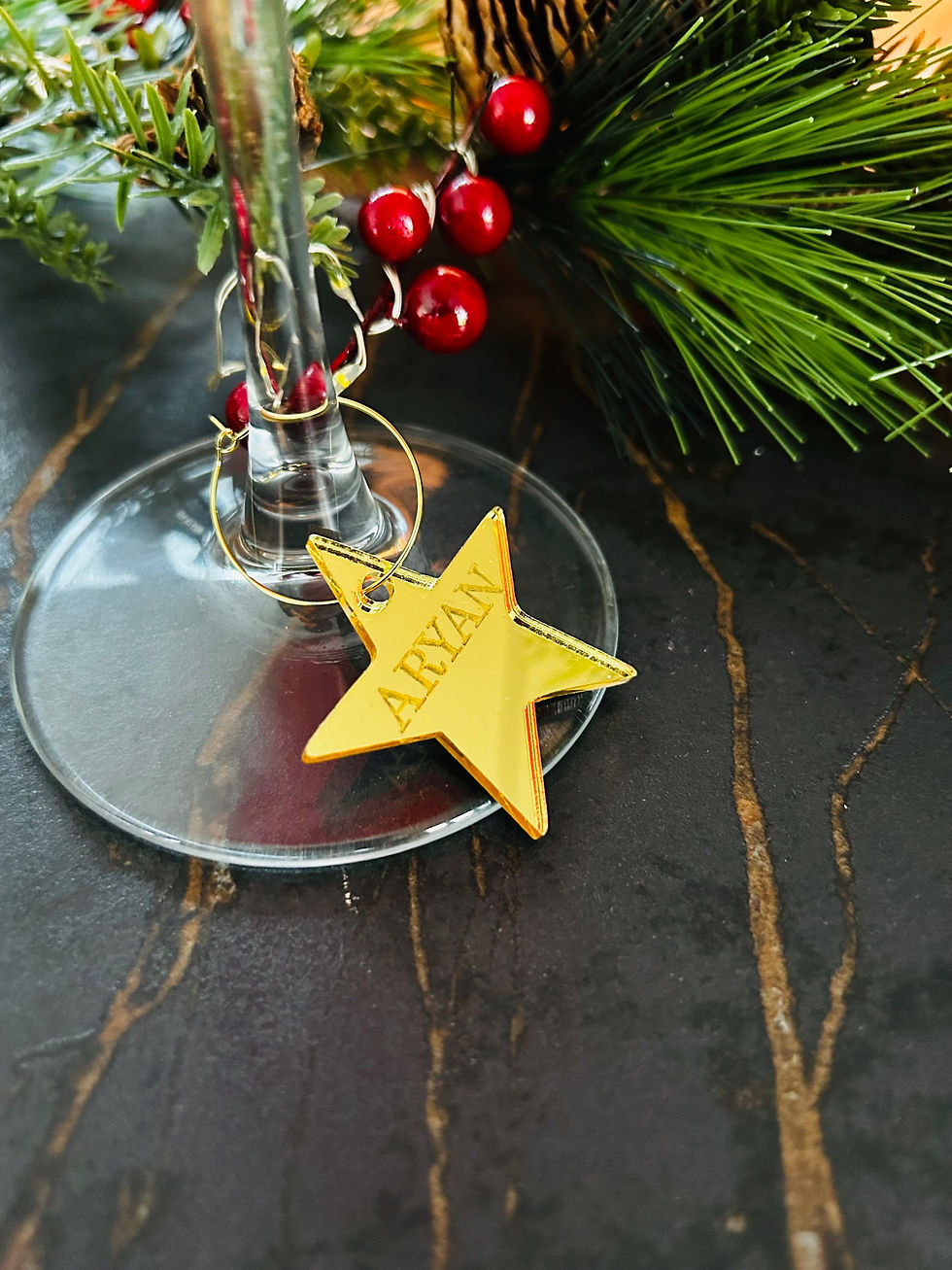 Thumbnail: Christmas drink tags, personalised drink tag, engraved tag, wedding favours, Chr