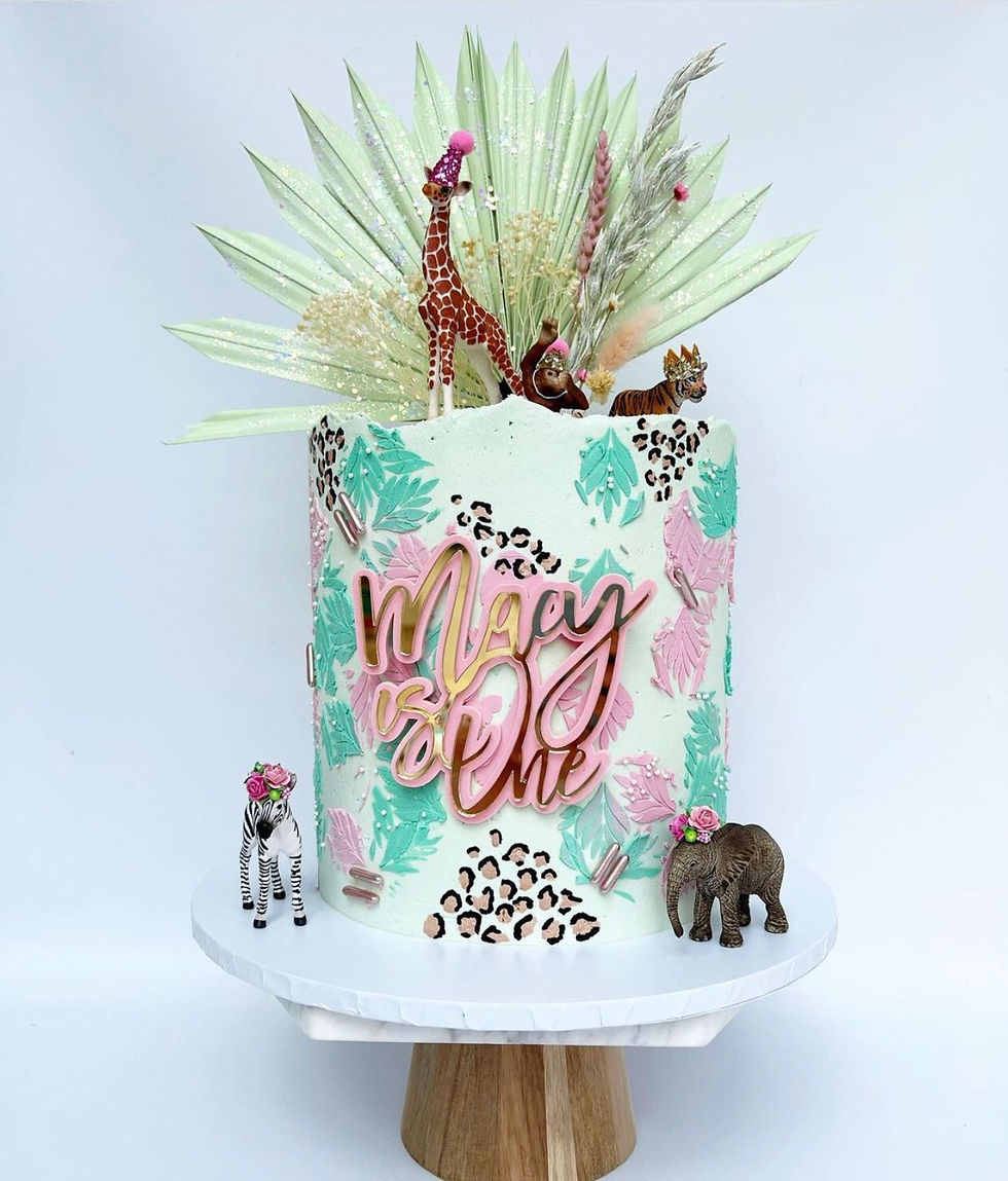 Thumbnail: Personalised Gold Mirror Double Layer Acrylic Name & Age Cake Charm