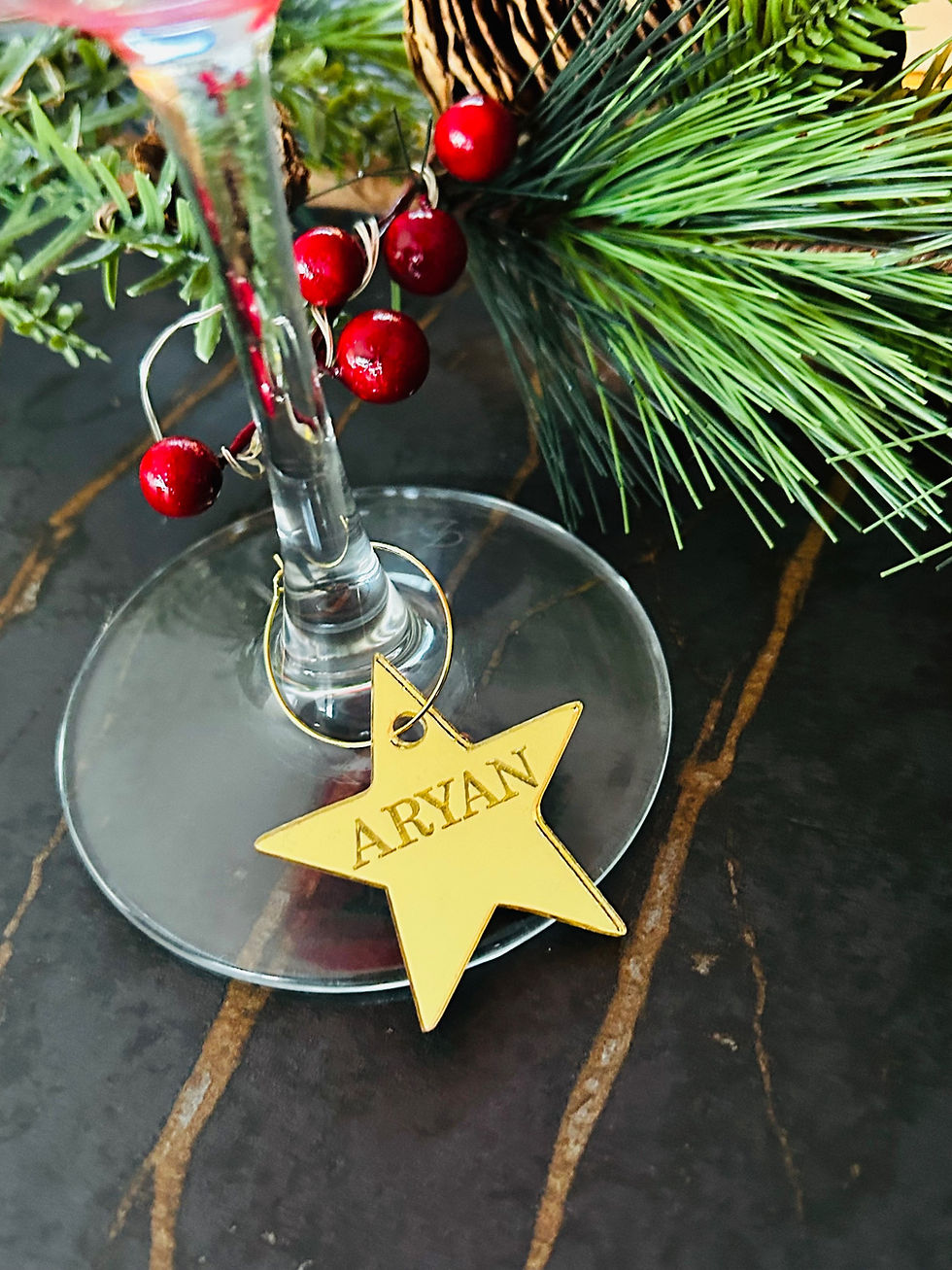 Thumbnail: Christmas drink tags, personalised drink tag, engraved tag, wedding favours, Chr