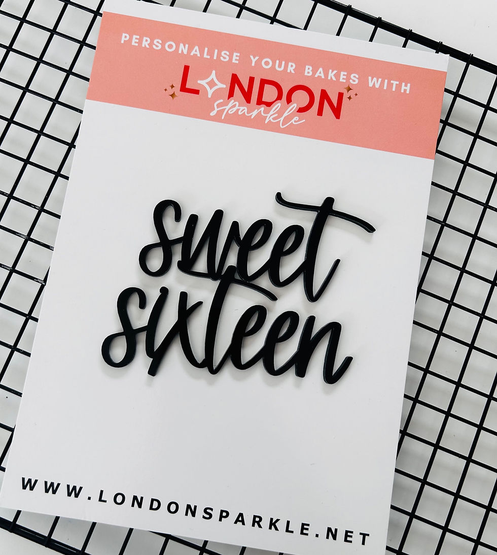 Thumbnail: Acrylic cake charm | sweet sixteen acrylic charm | personalised charm | birthday