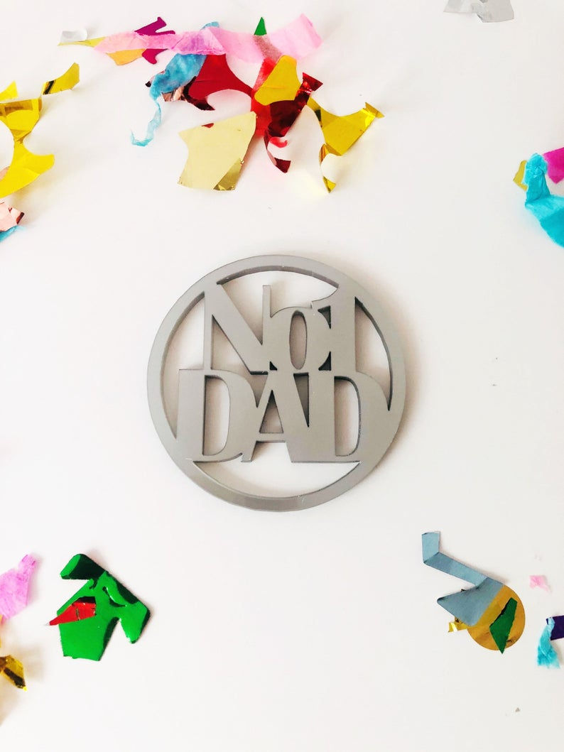 Thumbnail: No1 Dad Silver Acrylic Cake Charm