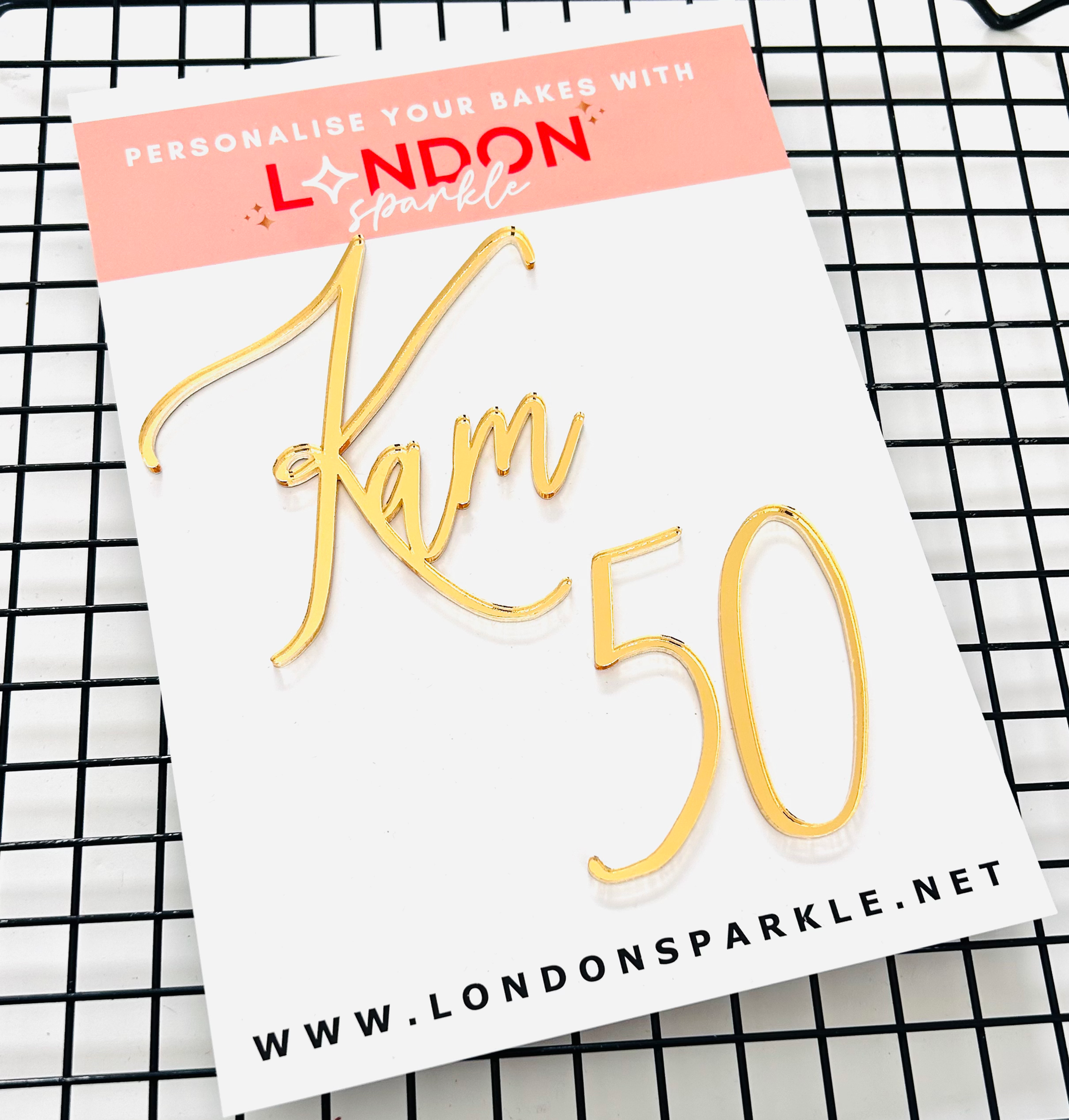 Acrylic cake charm | name age acrylic charm | personalised charm | birthday cake