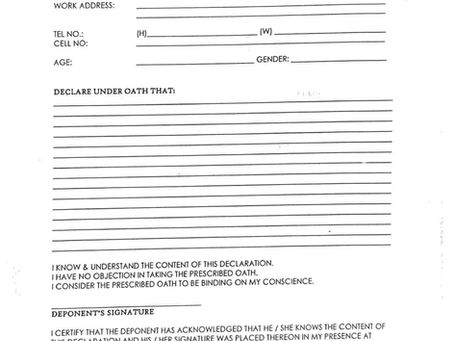 SAPS Blank Affidavit Template - White River Police Station
