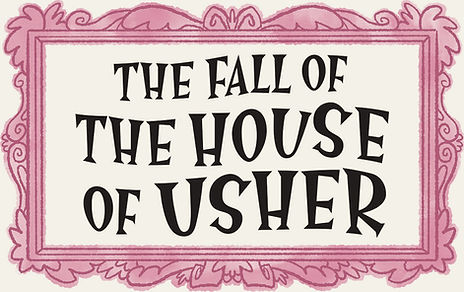 Midcentury style decorative frame with the logo for The Fall of the House of Usher.
