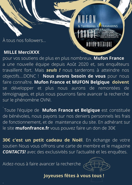 faites connaître MUFON France & Belgique autour de vous !