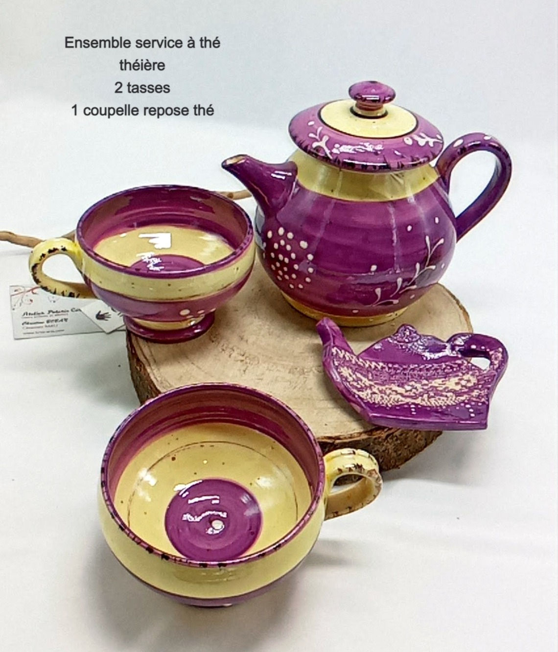 Service à thé violet