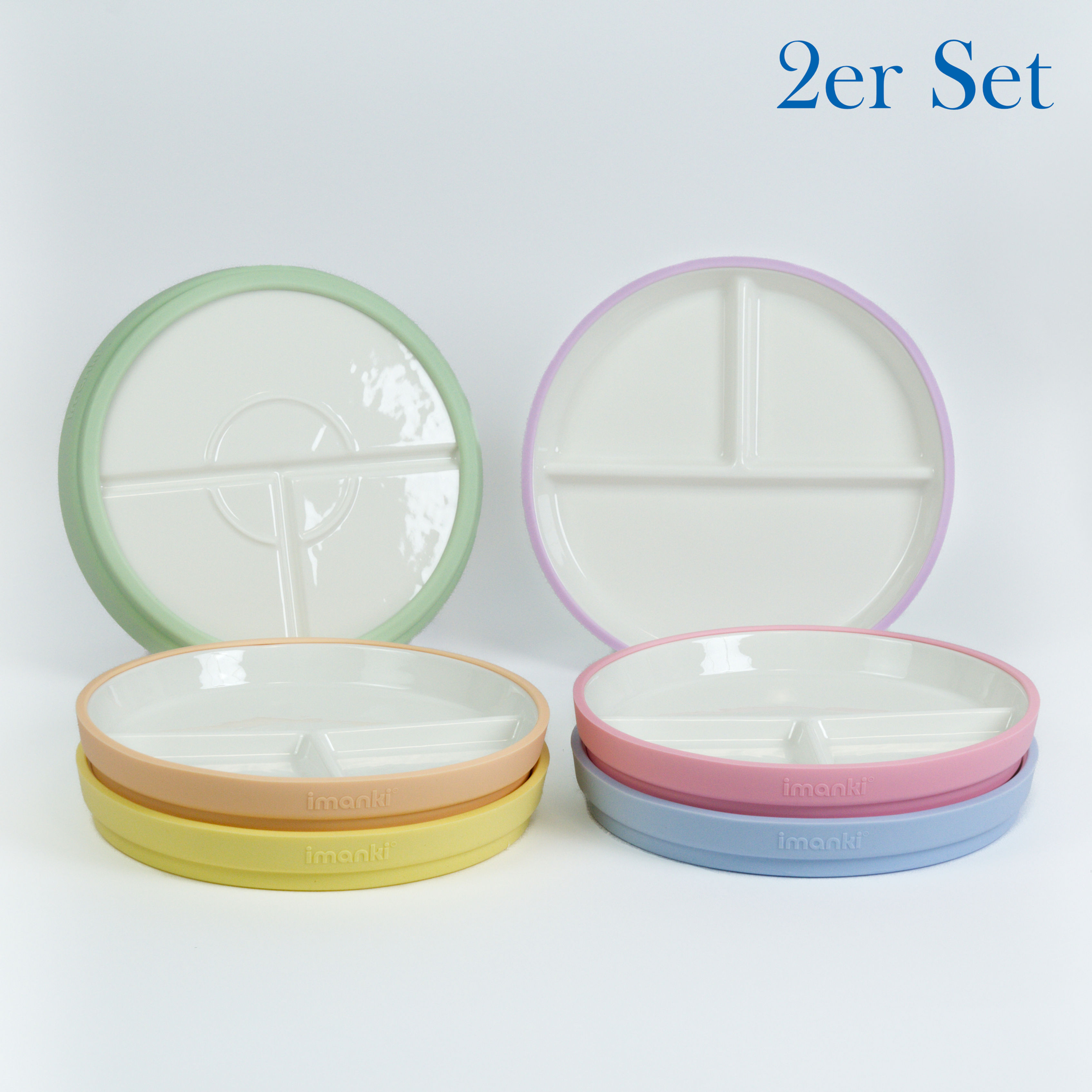 Porzellan Kinderteller mit Silikonring