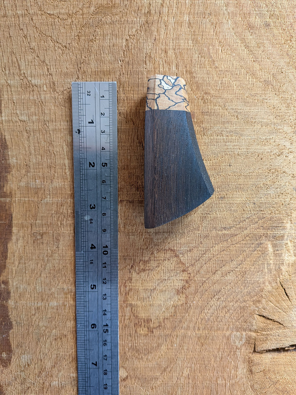 Thumbnail: Bog oak and spalted beech handle blank